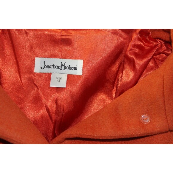 Jonathan Michaels Coat Lambs Wool Blend Orange Lined Single Breasted Sz 10 - Picture 5 of 5